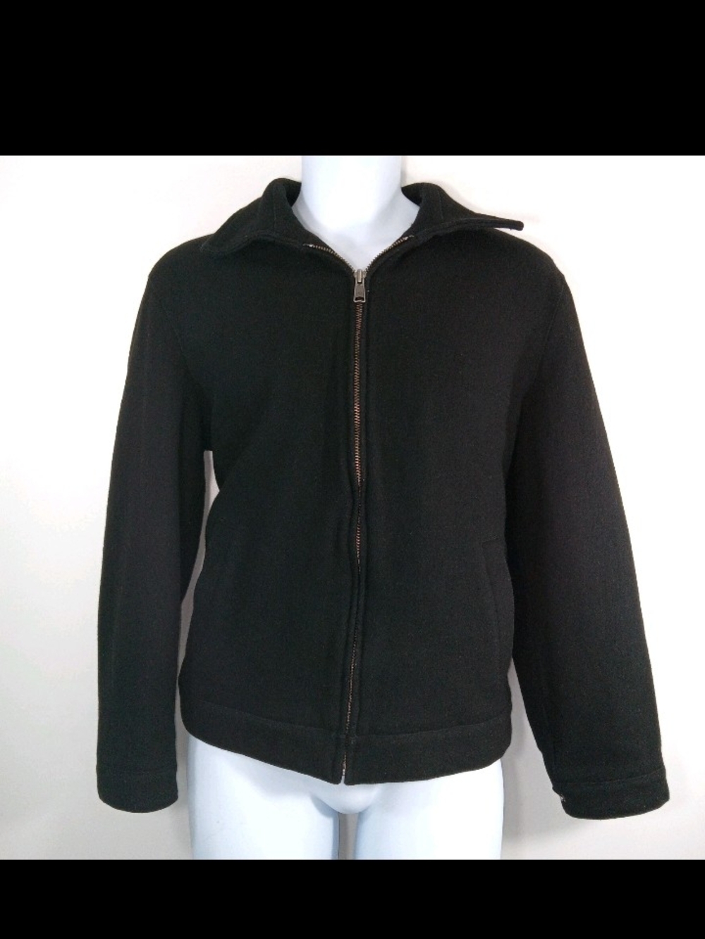 Old Navy Wool Blend Classic Full Zip Jacket -Black -Lined